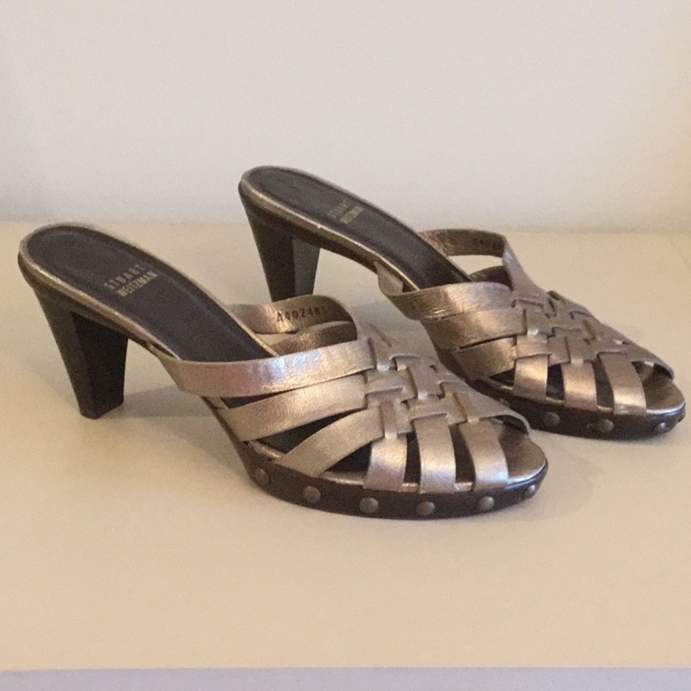 Stuart Weitzman Pewter Mule Sandal
